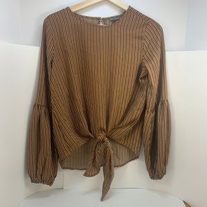 Burnt Orange and Black Striped Blouse